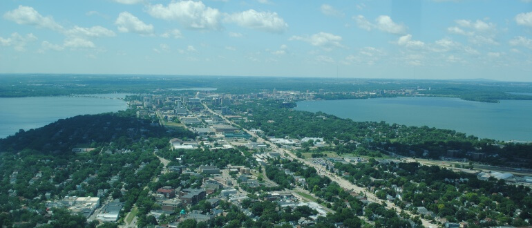 Aerial Isthmus, Photo by UW-Madison Water Sustainability and Climate Project
