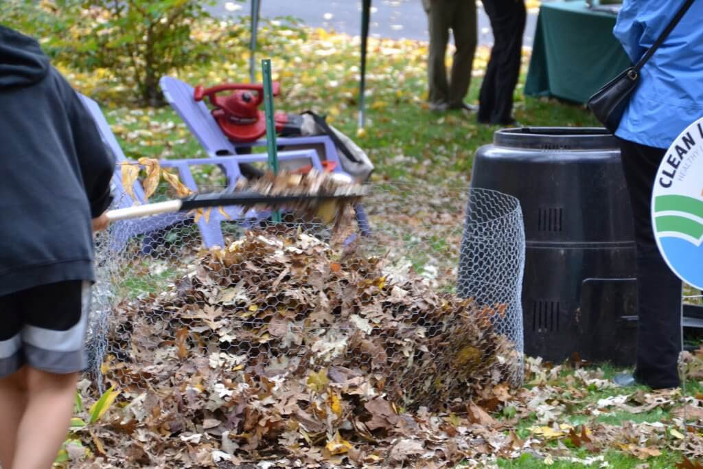 Composting fall leaves